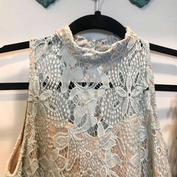 Blue Lace Tank Top - Picture 4 of 7